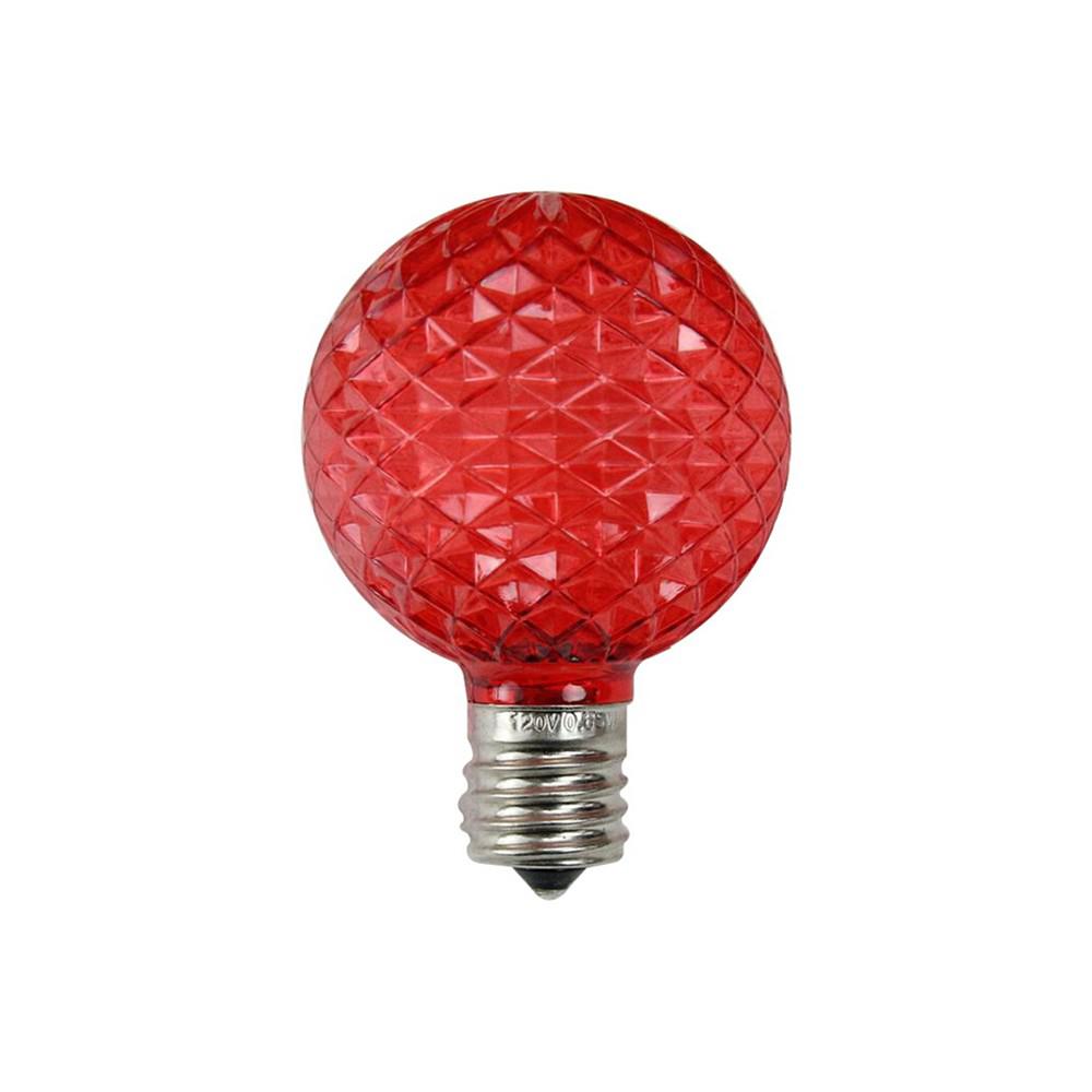 Northlight Pack of 25 Faceted LED G50 Red Christmas Replacement Bulbs