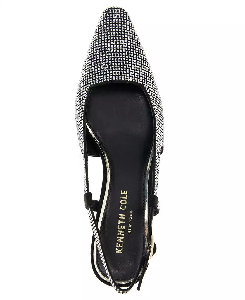 Kenneth Cole Women's Martha Crystals Kitten Heel Sling Back Pumps 8
