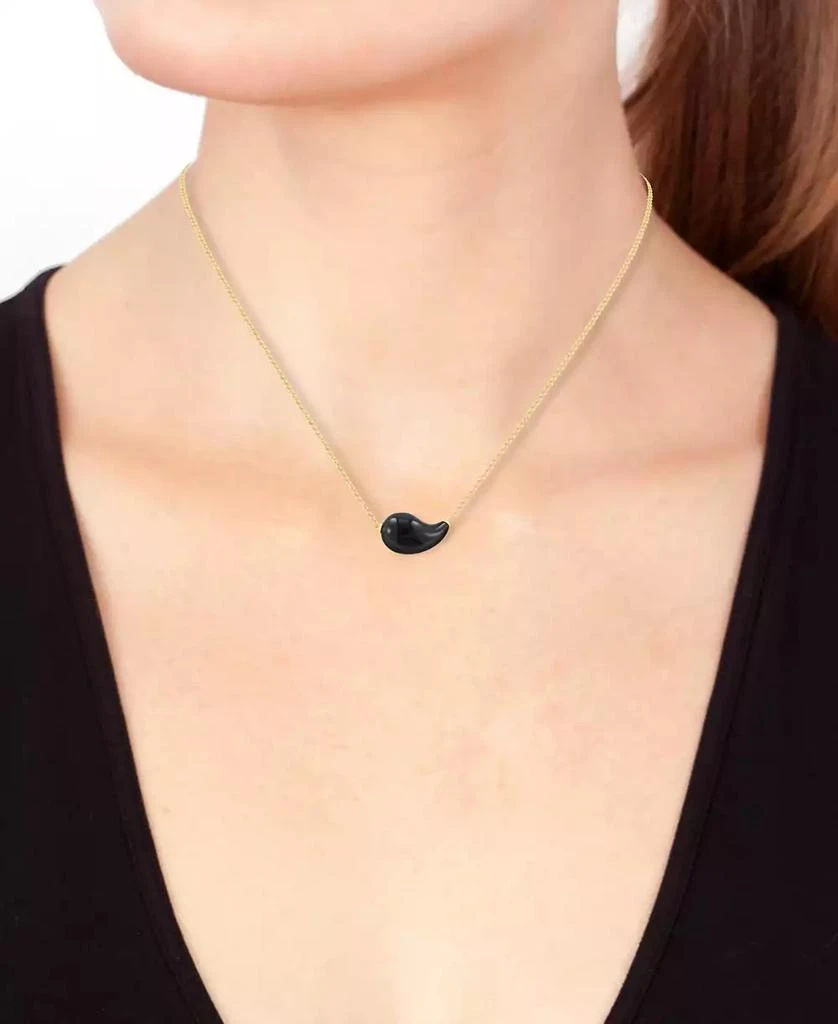 Effy EFFY® Onyx Fancy Shape Swoop Choker Pendant Necklace in 14k Gold, 14" + 2" extender 2