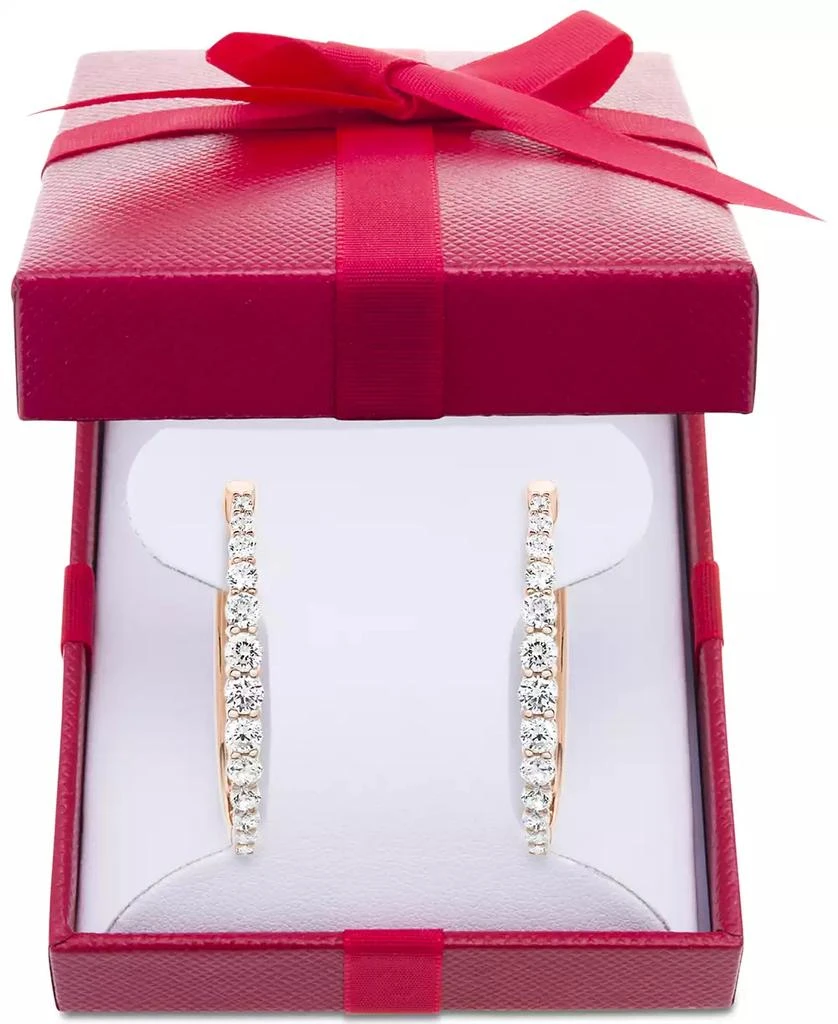 Macy's Diamond Hoop Earrings (1 ct. t.w.) in 14k White, Yellow or Rose Gold 2