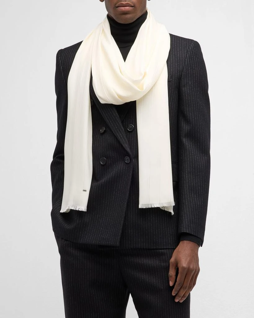 Yves Saint Laurent Men's YSL Striped Smoking Scarf 1