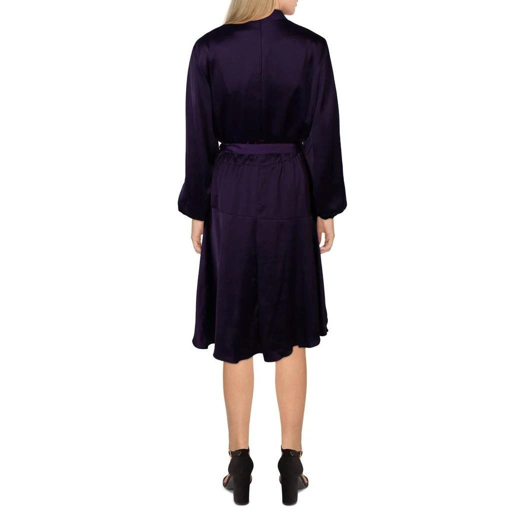 Gabby Skye Womens Satin Knee-Length Wrap Dress 3