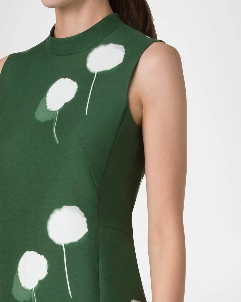 Akris Windflower-Print Sleeveless Cotton-Silk Dress 5