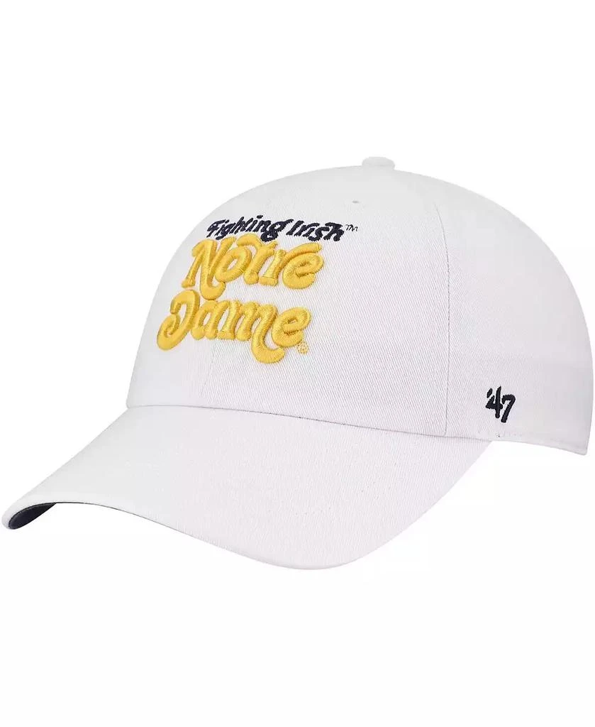 47 Brand Women's White Notre Dame Fighting Irish Pensacola Clean Up Adjustable Hat 1