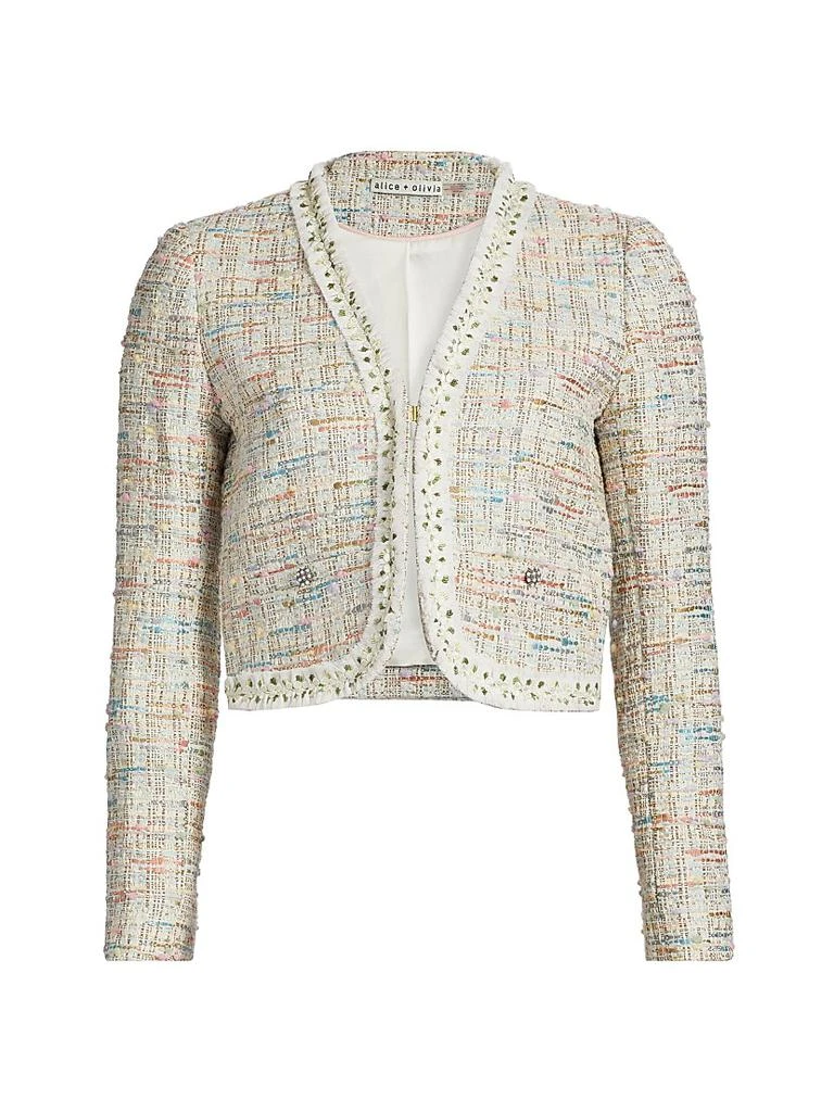 Alice + Olivia Peyton Tweed Cropped Jacket 1