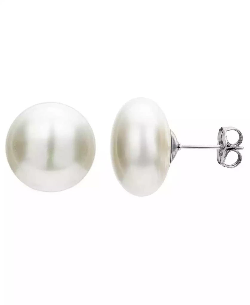 Genevive Teens White Gold Plated Sterling Silver Faux Pearl Studs 3