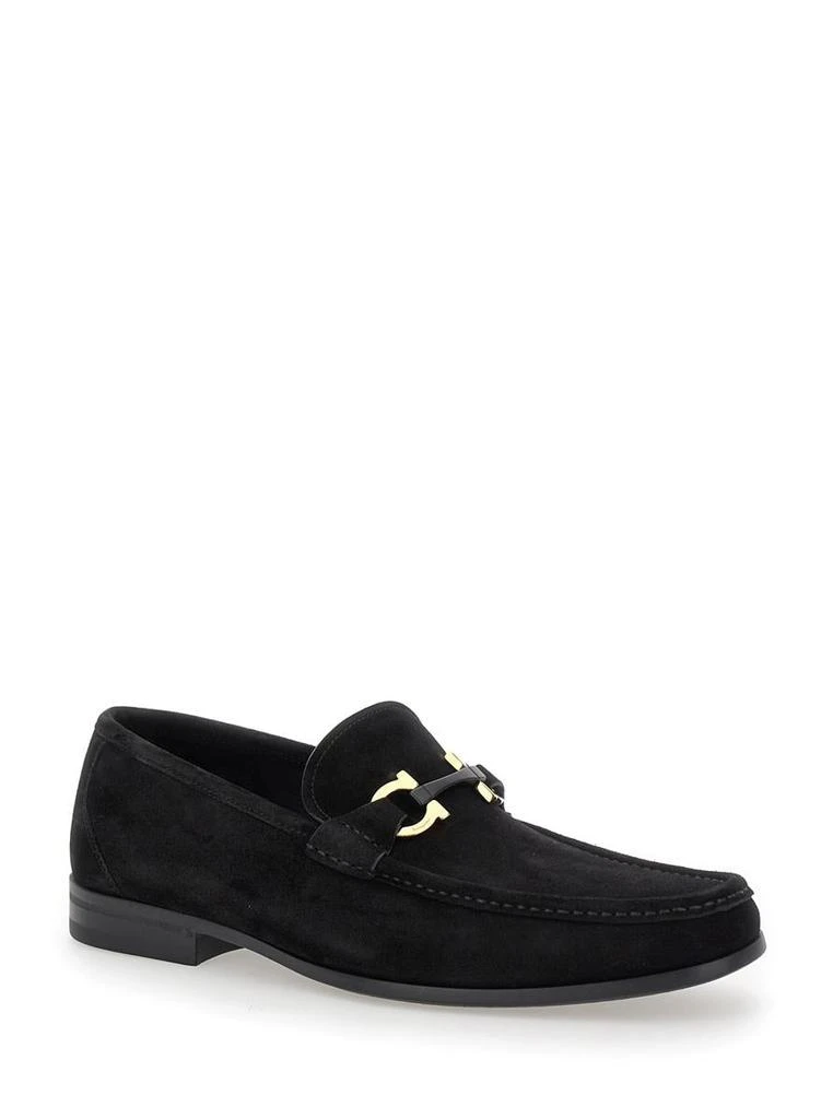 Salvatore Ferragamo 'Grandioso 2' Black Loafers With Gancini In Suede Man 2