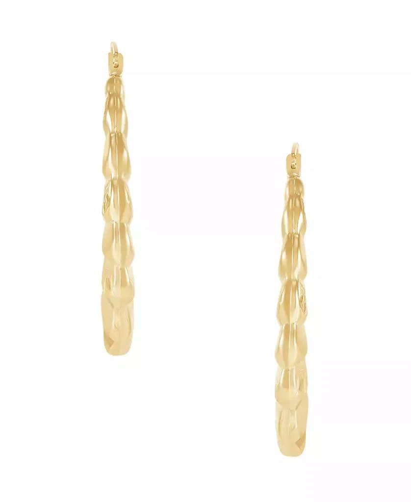 Macy's Oval Hoop Earrings in 14k Yellow Gold 4