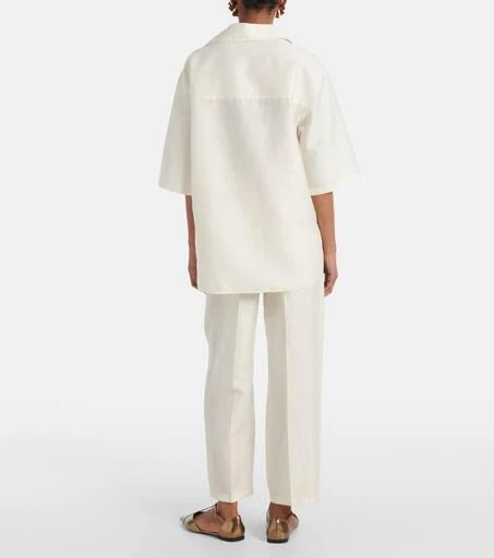 Max Mara Osiride linen and silk-blend polo shirt 3