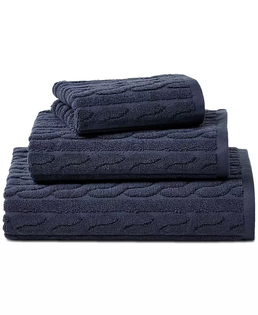 Ralph Lauren Sanders Cable Hand Towel, 16" x 30" 3