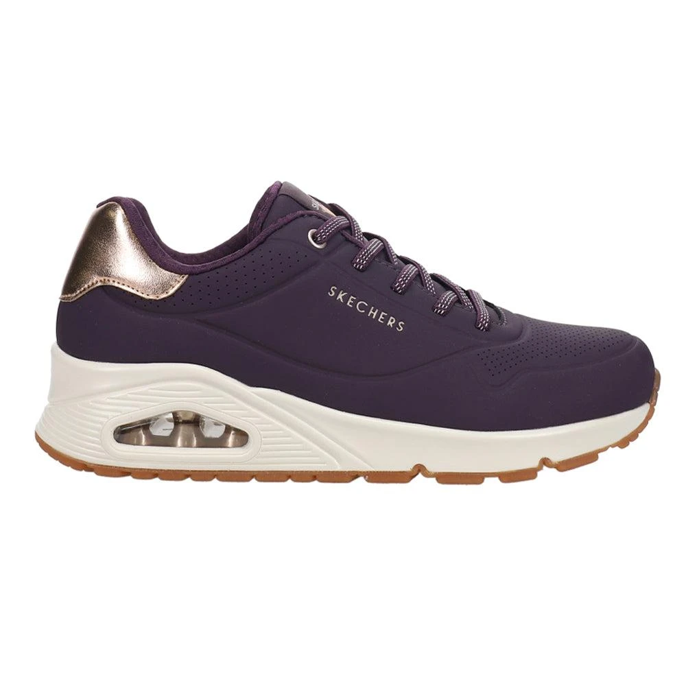 SKECHERS Uno Shimmer Away Perforated Lace Up Sneakers 1