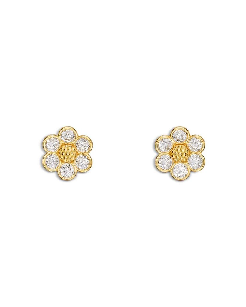 Temple St. Clair 18K Yellow Gold FJ Diamond Fiori Flower Stud Earrings 1