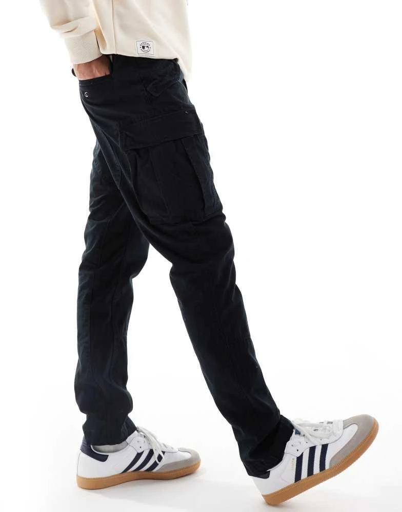 Ralph Lauren Polo Ralph Lauren slub canvas slim fit cargo trousers in black 5