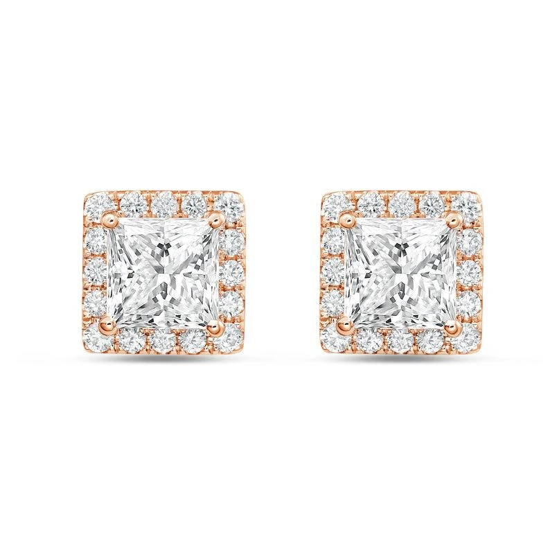 Diana M Jewels 14KT ROSE GOLD LAB GROWN FASHION EARRINGS WEIGHING 10.00 CTS TW