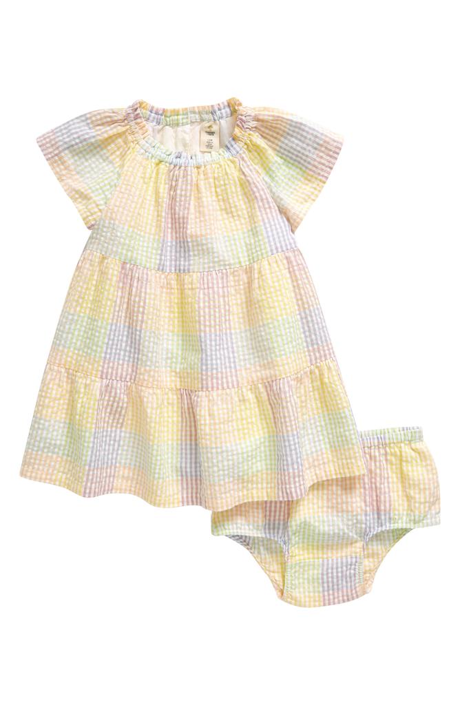 Tucker + Tate Colorblock Tiered Cotton Seersucker Dress & Bloomers