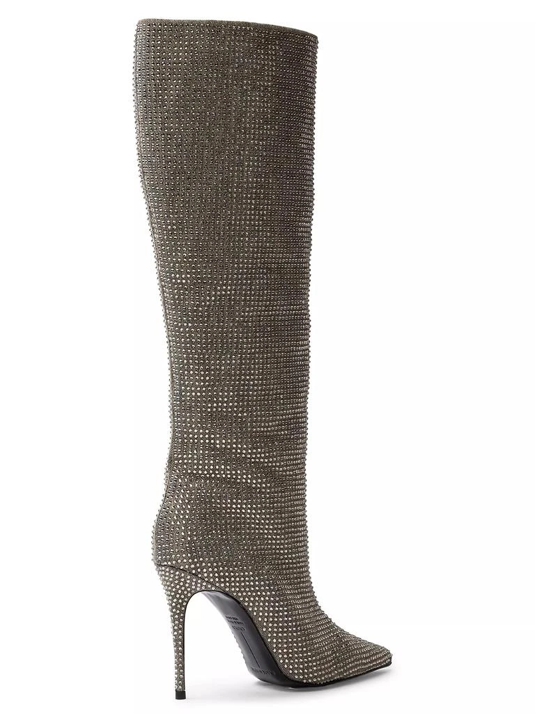 Black Suede Studio Ally 100 Denim Embellished Boot 4