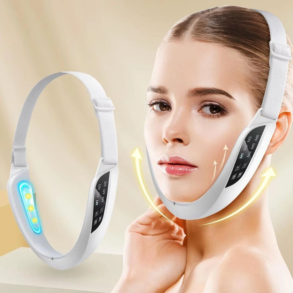 ERUULE Electric V-Face Lifting Device with 6 Modes and 8 Levels of EMS Micro-Current for Firming and Double Chin Reduction 2