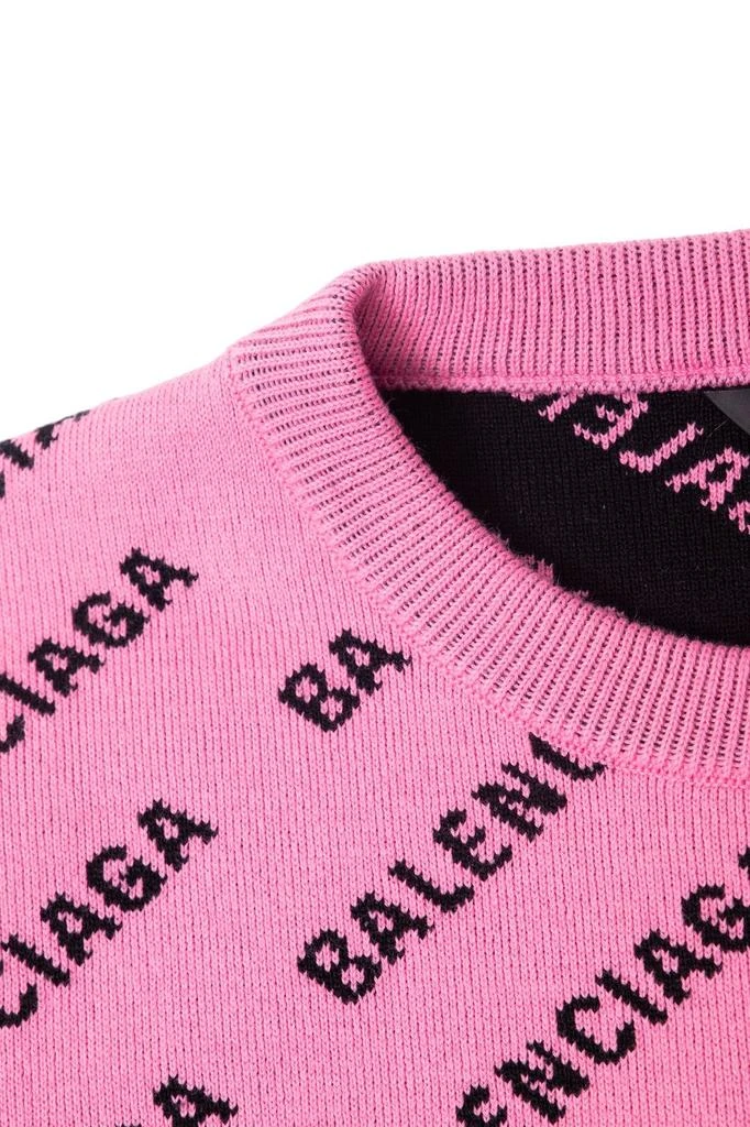 Balenciaga Balenciaga Kids Logo-Intarsia Knitted Jumper 3