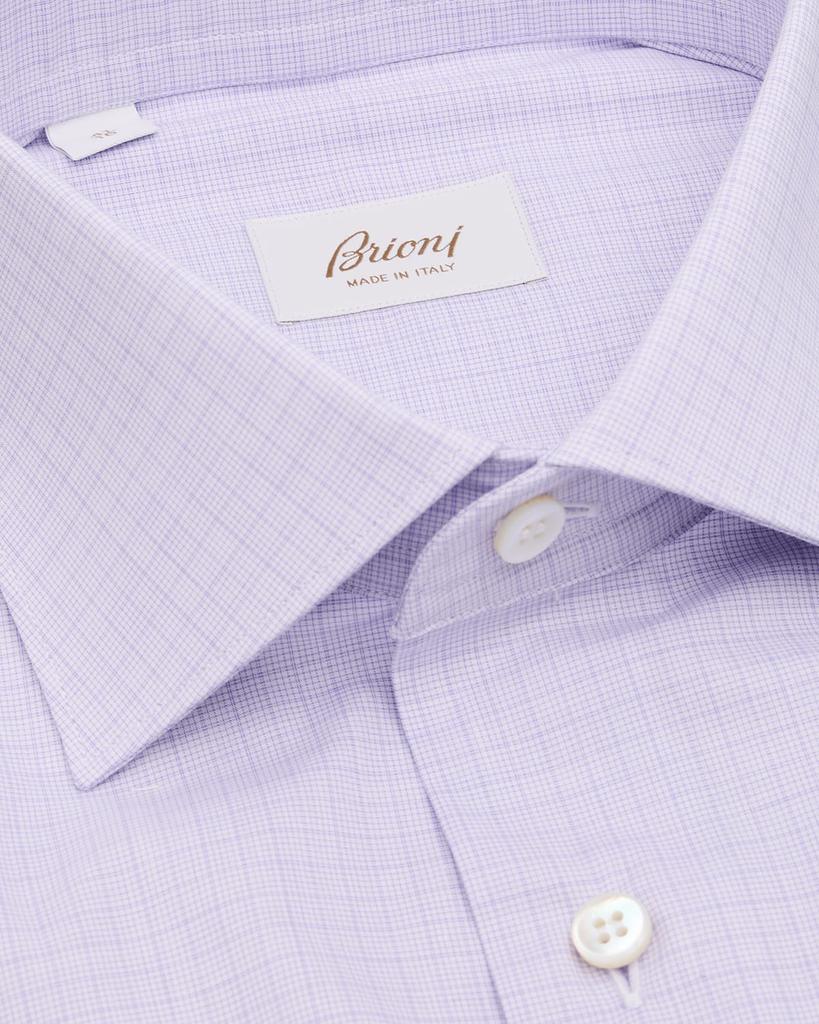 Brioni Men's Cotton Tonal Graph Check Dress Shirt