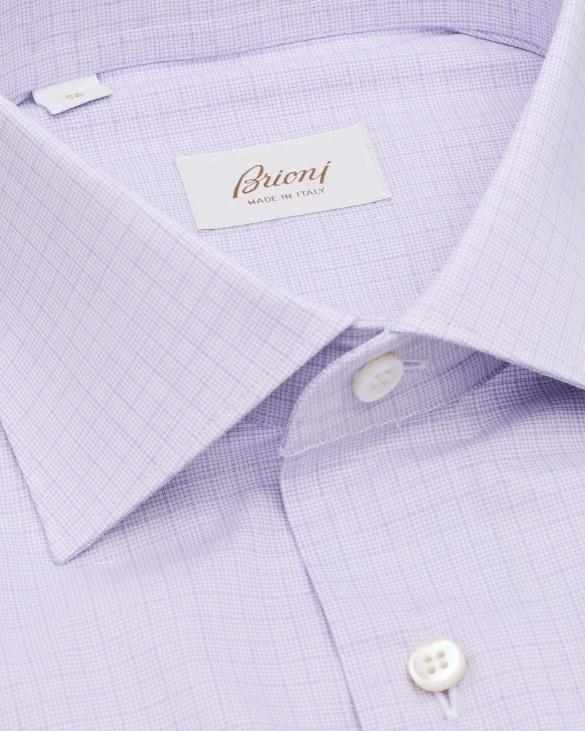 Brioni Men's Cotton Tonal Graph Check Dress Shirt 2