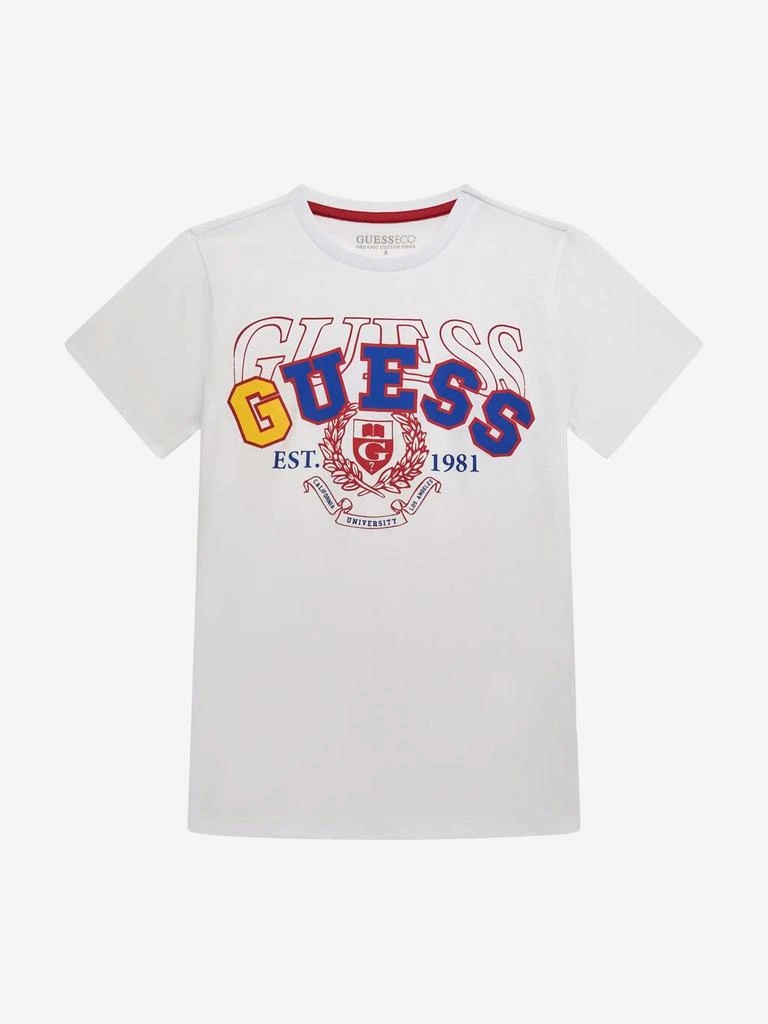 GUESS Boys Logo T-Shirt in White 1