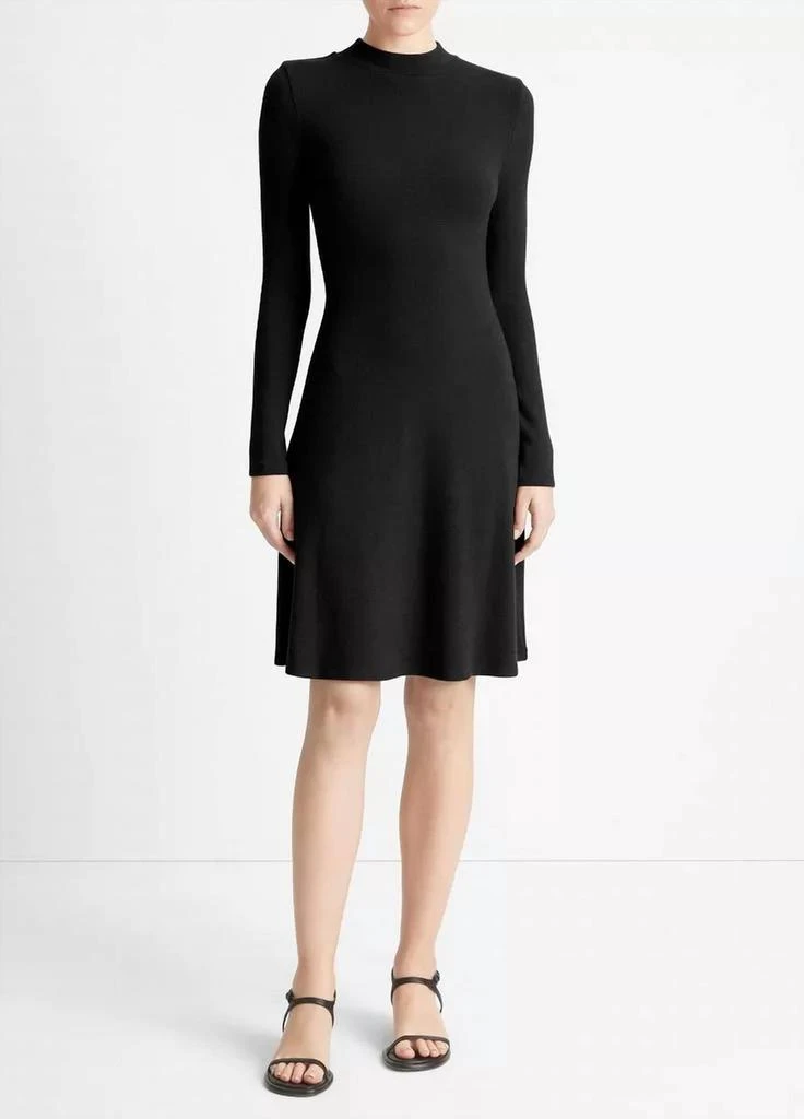 green emerald velvet dress Mock Neck Long Sleeve Mini Dress – Charming Charlie