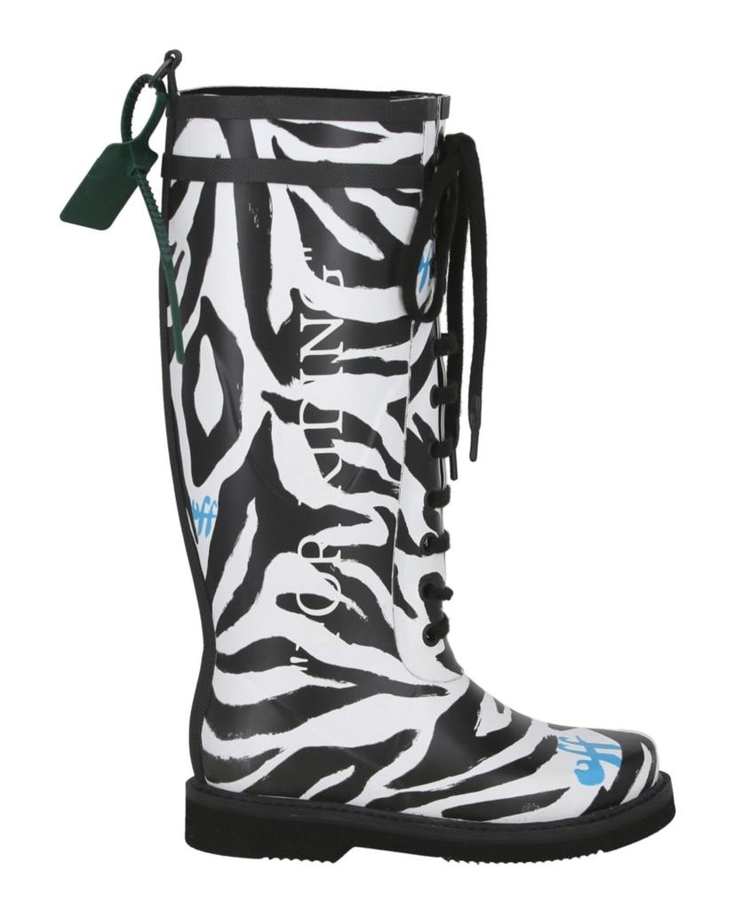 Off-White Zebra Print Rain Boots