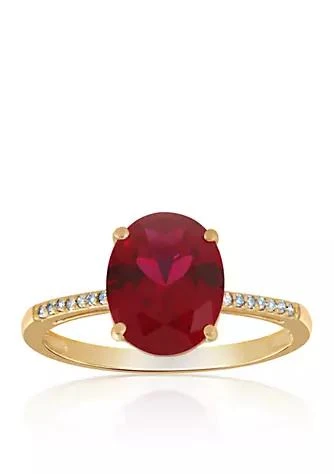 Belk
Co. Created Ruby
Diamond Ring in 10K Yellow Gold