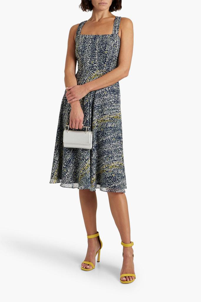 MIKAEL AGHAL Printed metallic fil coupé chiffon midi dress