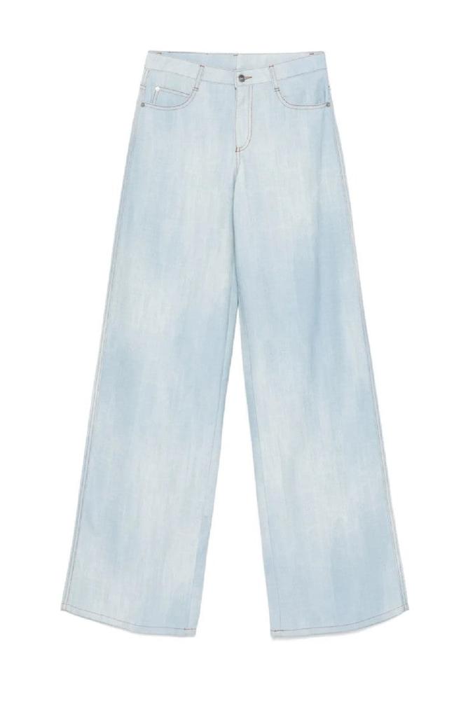 ERMANNO High-Waist Wide-Leg Denim Jeans