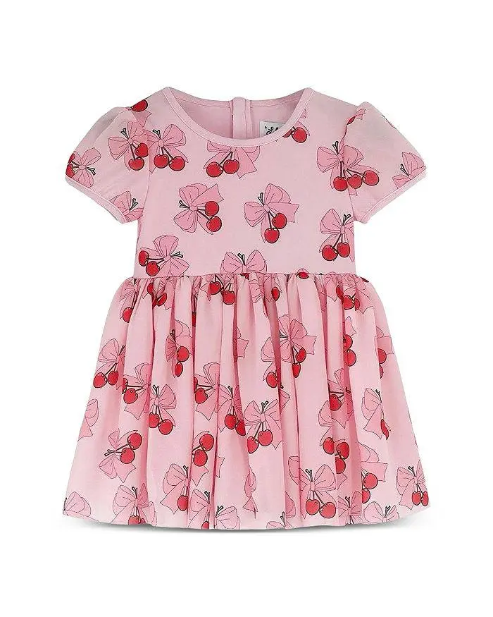 Lola + The Boys Girls' Cherry Bows Tulle Dress - Baby, Little Kid, Big Kid