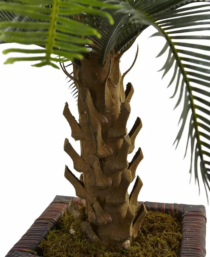 NEARLY NATURAL 3' Cycas Artificial Tree in Wood Planter