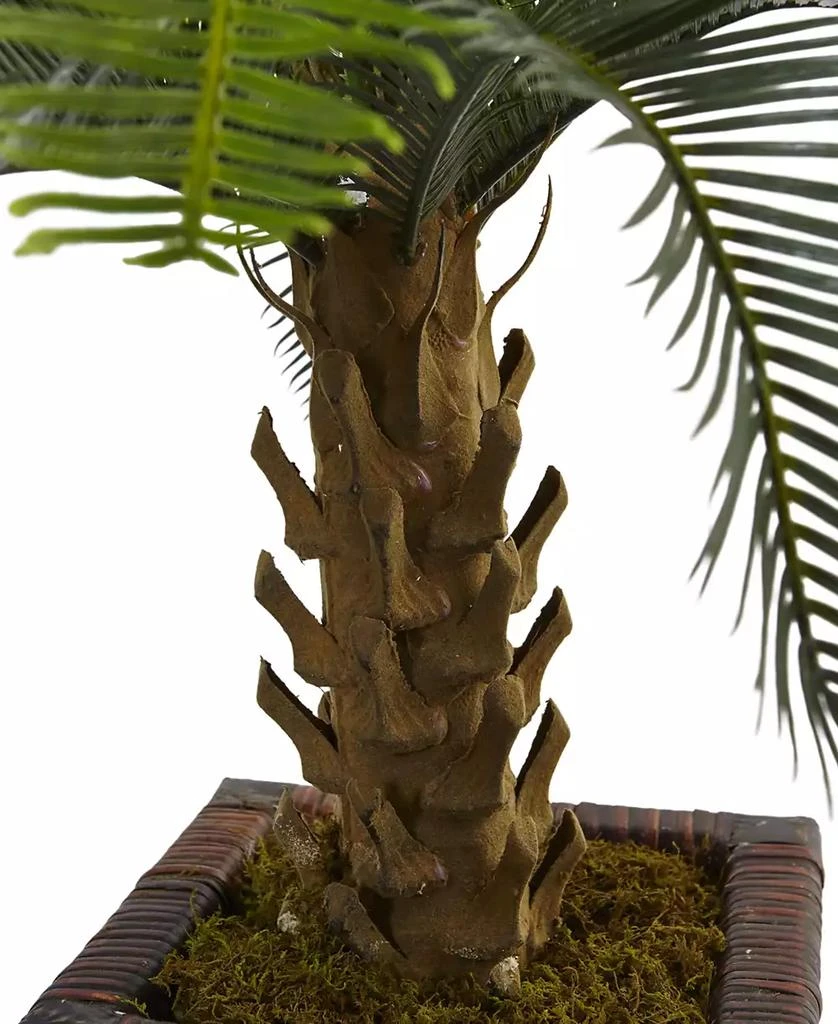 NEARLY NATURAL 3' Cycas Artificial Tree in Wood Planter 2