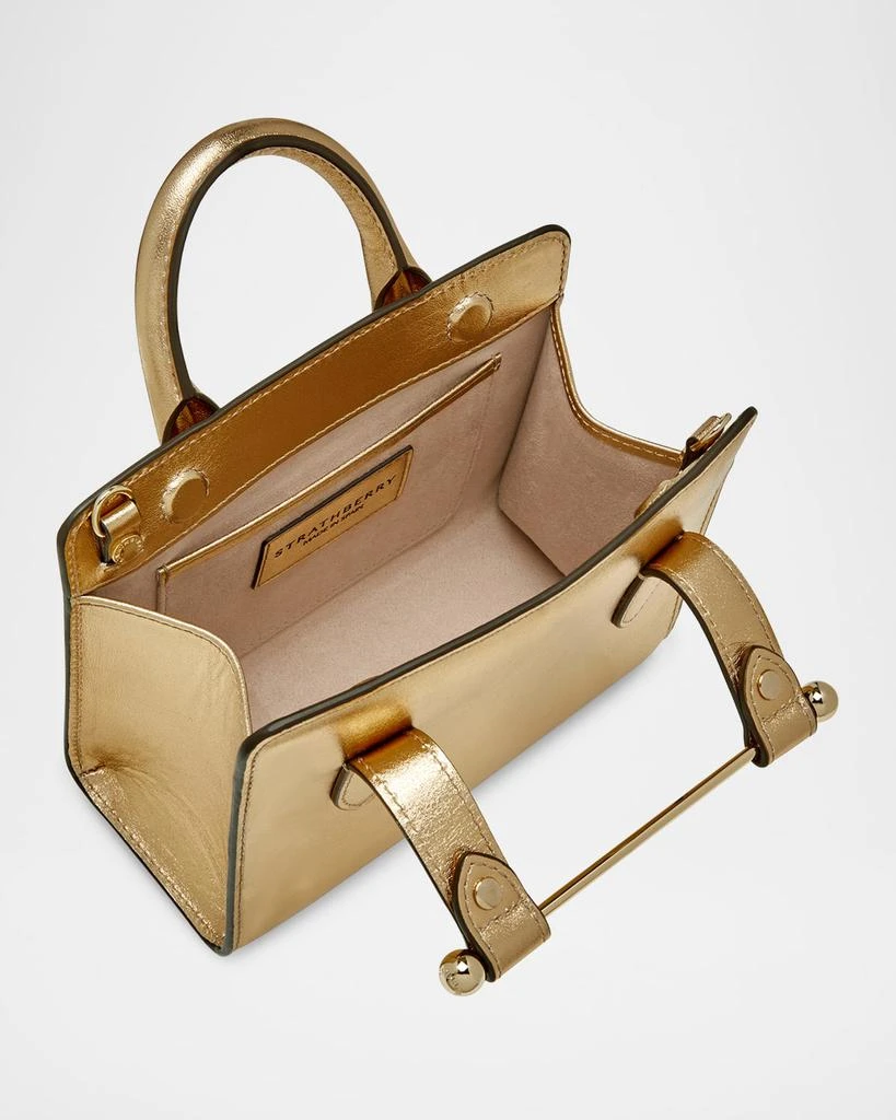 Strathberry Nano Metallic Lizard-Embossed or Smooth Leather Tote Bag 4