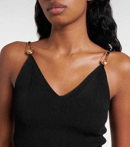 Versace Safety Pin ribbed-knit top 4