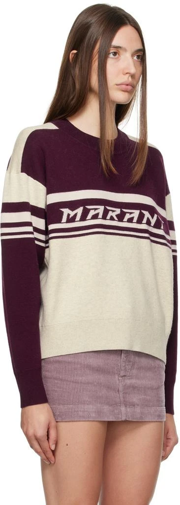Isabel Marant Off-White & Burgundy Callie Sweater 2