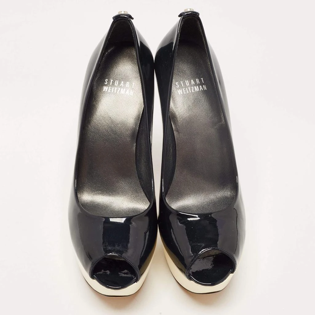 Stuart Weitzman Stuart Weitzman Black Patent Leather Platform Peep Toe Pumps Size 35.5 3