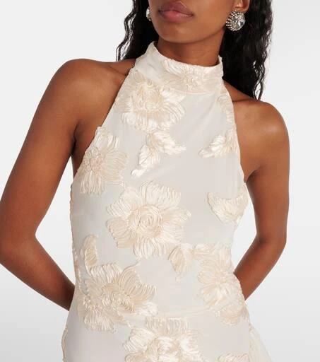 ROTATE Birger Christensen Bridal floral-appliqué maxi dress 4