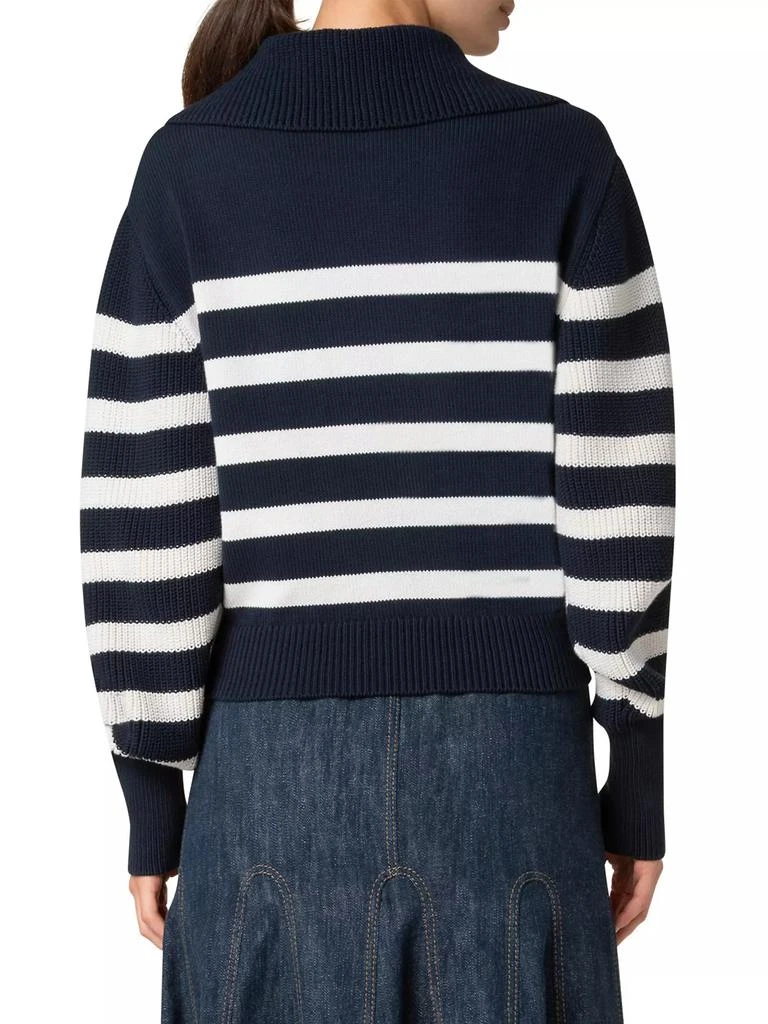 Akris Striped Cotton-Blend Sweater 6