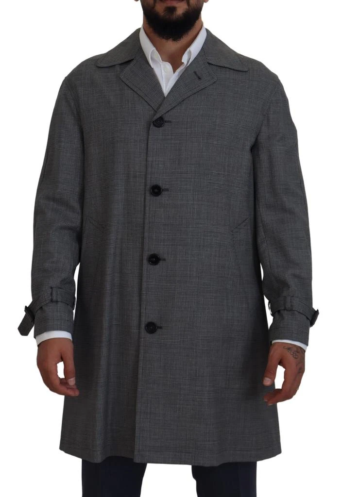 Dolce 
Gabbana Wool Plaid Long Trench Coat Men
s Trench Coat Men
s Jacket