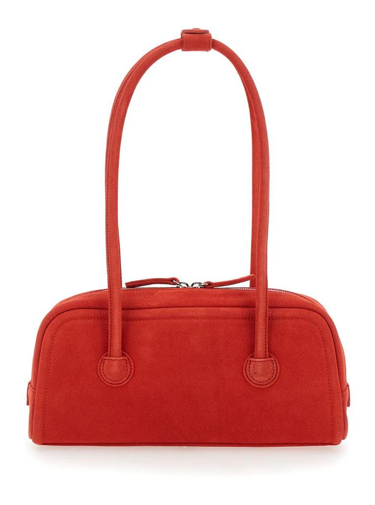 Margesherwood Red Shoulder Bag With Logo Lettering On The Front In Soft Leather Woman 2