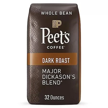 Peet's Coffee Peet's Coffee Dark Roast Whole Bean, Major Dickason's Blend, 32 oz. 1