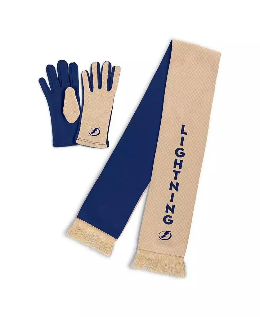 WEAR by Erin Andrews Women's Tampa Bay Lightning Tonal Microcheck Scarf Glove Set