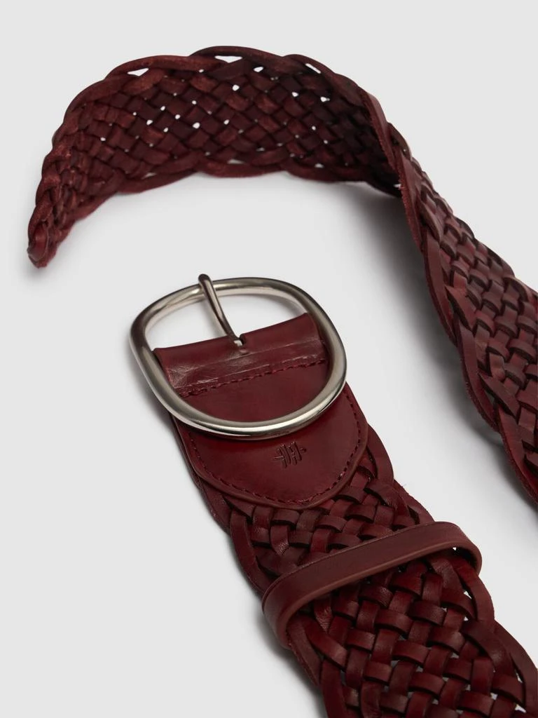 DRAGON DIFFUSION Oval Buckle Woven Leather Belt 2