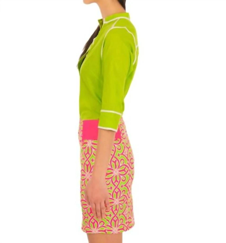 GRETCHEN SCOTT Jersey Skippy Skort - Piazza In Lime/pink 3