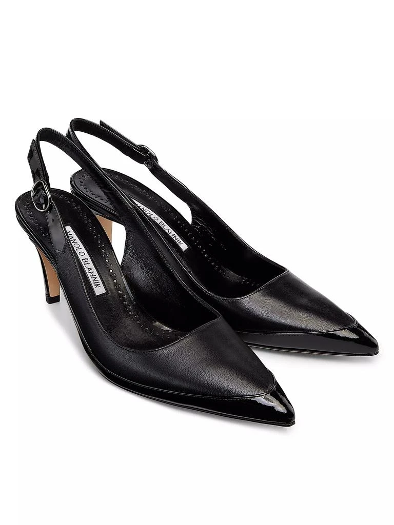 Manolo Blahnik Telemaca 70MM Leather Slingback Pumps 2