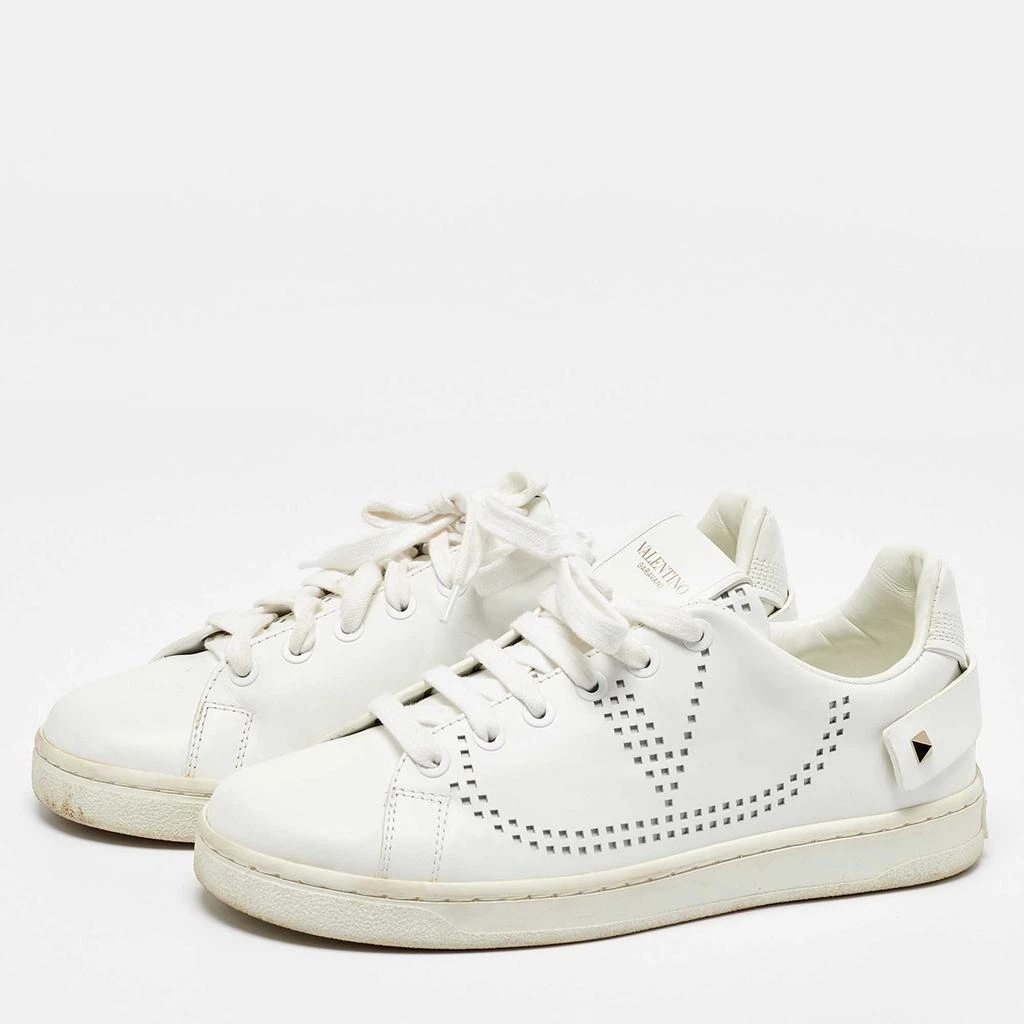 Valentino Valentino White Leather and Feather Backnet Sneakers Size 35.5 2