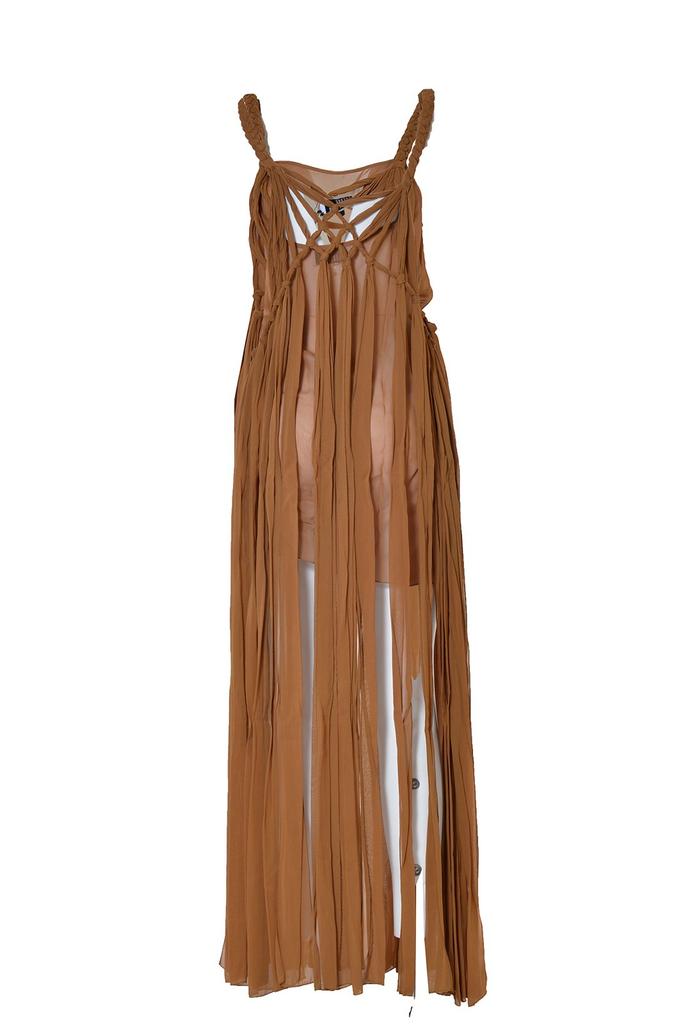 Giuseppe Di Morabito Giuseppe Di Morabito Fringed Semi Sheer Dress