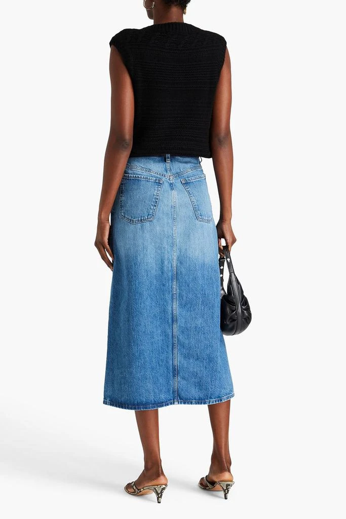 FRAME The Midaxi faded denim midi skirt 3