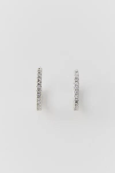 Urban Outfitters 14k Gold &  White Gold Plated Rhinestone Hoop Earring 3